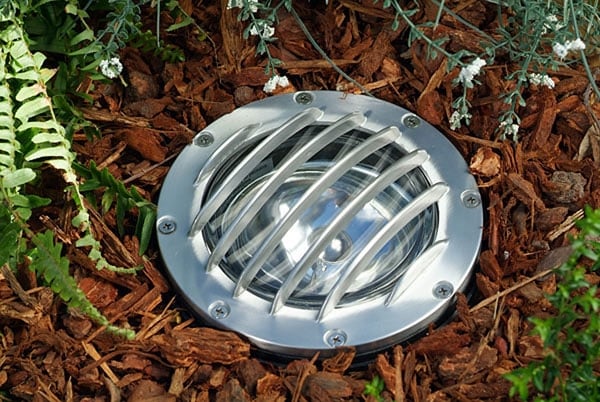 Picture of Dabmar Lighting LV305-SS-SLV Cast Aluminum In-Ground Well Light with Grill- Electro-Plated Stainless Steel