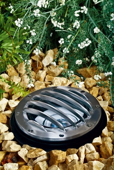 Picture of Dabmar Lighting LV305-SS-MR Cast Aluminum In-Ground Well Light with Grill- Electro-Plated Stainless Steel