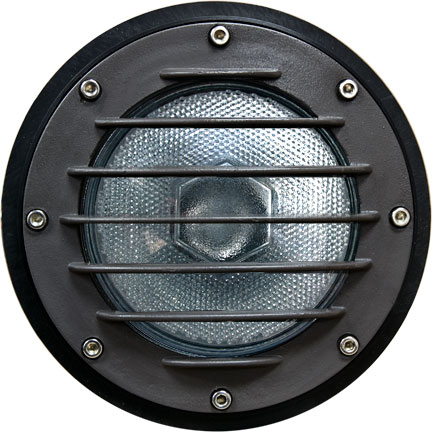 DW4701-B Cast Aluminum In-Ground Well Light with Grill and PVC Sleeve- Black