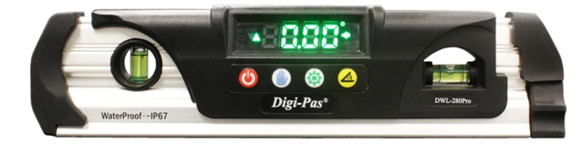 Picture of Digi-Pas DWL280PRO Waterproof IP67 Torpedo Digital Level Protractor with 0.05 Degree Accuracy