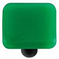 Hot Knobs HK1021-KB Emerald Green Square Glass Cabinet Knob - Black Post Hot Knobs HK1021-KB Emerald Green Square Glass Cabinet Knob - Black Post