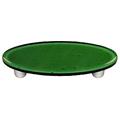 Hot Knobs HK1022-POA Dark Forest Green Oval Glass Cabinet Pull - Aluminum Post Hot Knobs HK1022-POA Dark Forest Green Oval Glass Cabinet Pull - Aluminum Post