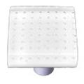 Hot Knobs HK1211-KA Bubbles White Square Glass Cabinet Knob - Aluminum Post Hot Knobs HK1211-KA Bubbles White Square Glass Cabinet Knob - Aluminum Post