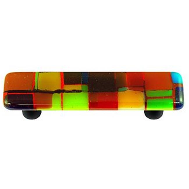 Hot Knobs HK8000-PB Artist Mosaic Multiple Color Rectangle Glass Cabinet Pull...