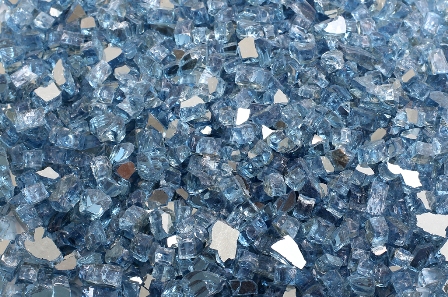 Picture of FireGlass Plus Q-BLR-10 Quarter Inch Blue Lagoon Reflective Fire Glass&#44; 10 Pound Bag