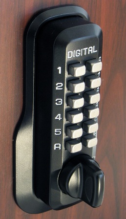 M-210-JB-EZ Mechanical Keyless Deadbolt Ez Mount Plate Lock - Jet Black