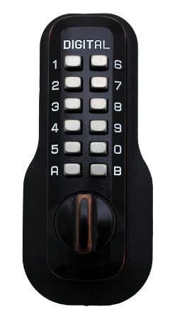 Mechanical Keyless Deadbolt Ez Mount Plate Double Sided Combination Lock - Oil Rubbed Bronze