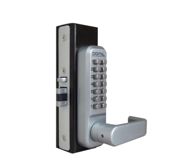 2985-JB Mechanical Keyless Narrow Stile Lever Handle Lock With Passage Function - Jet Black