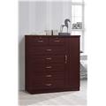 Hodedah Hi71Dr Mahogany 7 Drawer Jumbo Chest with Additional Door Hodedah Hi71Dr Mahogany 7 Drawer Jumbo Chest with Additional Door