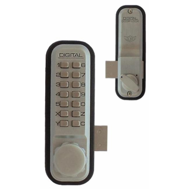 Lockey 2200-JB Mechanical Keyless Surface- Rim Mount Slide Deadbolt - Jet Black
