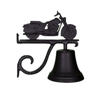 Cast Bell With Satin Black Motorcycle Ornament