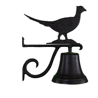 Cast Bell With Satin Black Pheasant Ornament