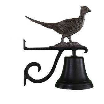 Cast Bell With Swedish Iron Pheasant Ornament
