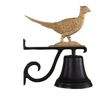 Cast Bell With Gold Bronze Pheasant Ornament