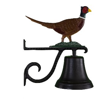 Cast Bell With Natural Color Pheasant Ornament