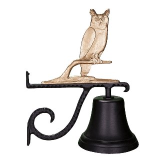 Cast Bell With Gold Owl Ornament
