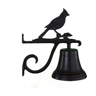 Cast Bell With Satin Black Cardinal Ornament