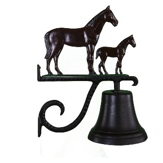Cast Bell With Natural Color Mare & Colt Ornament