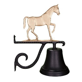 CB-1-56-GB Cast Bell With Gold Gaited Horse Ornament