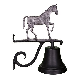 Cast Bell With Swedish Iron Gaited Horse Ornament