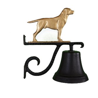 Cast Bell With Gold Bronze Lab Ornament
