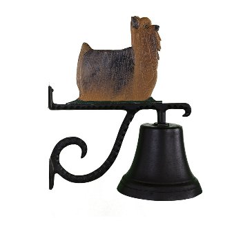 Cast Bell With Natural Color Yorkshire Terrier Ornament