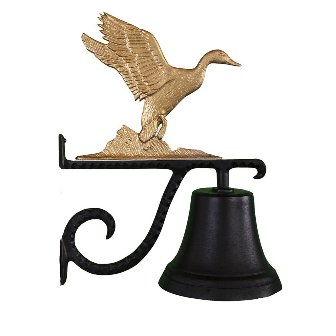 Cast Bell With Gold Bronze Duck Ornament