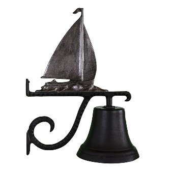 Cast Bell With Swedish Iron Sailboat Ornament