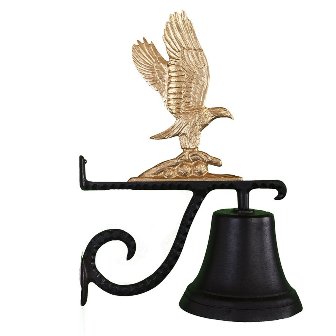 Cast Bell With Gold Bronze Eagle Ornament