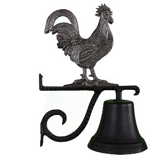 Cast Bell With Swedish Iron Rooster Ornament