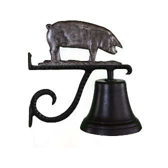 Cast Bell With Swedish Iron Pig Ornament