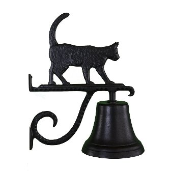 Cast Bell With Satin Black Cat Ornament