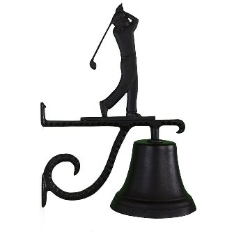 Cast Bell With Satin Black Golfer Ornament