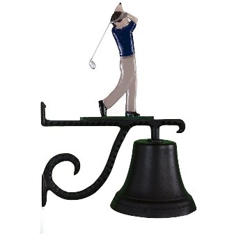 Cast Bell With Natural Color Golfer Ornament