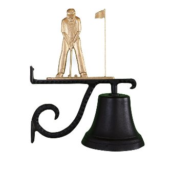 Cast Bell With Gold Bronze Putter Ornament