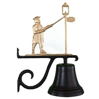 Cast Bell With Gold Bronze Lamplighter Ornament