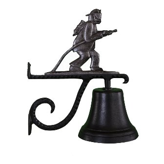 Cast Bell With Swedish Iron Fireman Weathervane Ornament