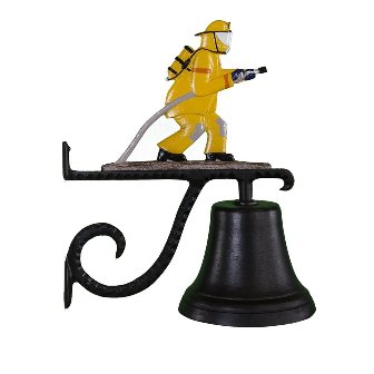 Cast Bell With Natural Color Fireman Ornament