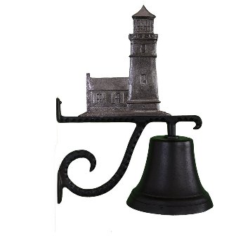CB-1-92-SI Cast Bell With Swedish Iron Cottage Lighthouse Ornament