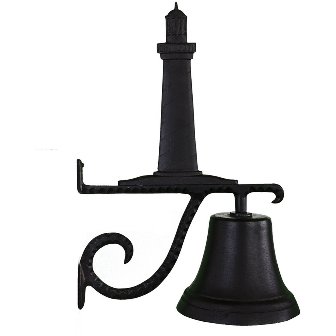 Cast Bell With Satin Black Cape Cod Lighthouse Ornament - Satin Black