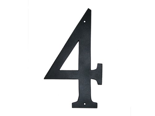 4 In. Standard Modern Font Individual House Number 4