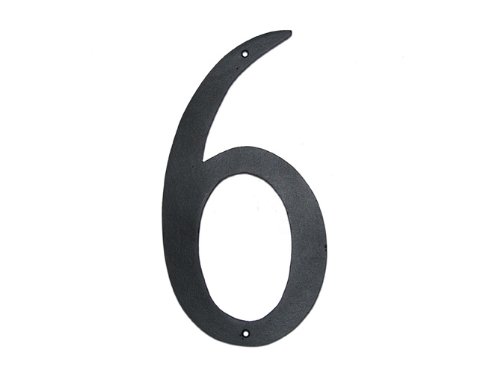 10 In. Standard Modern Font Individual House Number 6