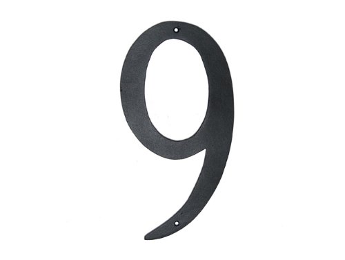 10 In. Standard Modern Font Individual House Number 9