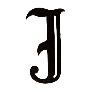 HAM-24-J Decorative Monogram Letter J - Black - 24 In. - Hand Cast Aluminum