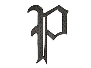 HAM-24-P Decorative Monogram Letter P - Black - 24 in. - Hand Cast Aluminum