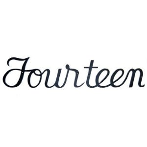 Script Modern House Number Fourteen