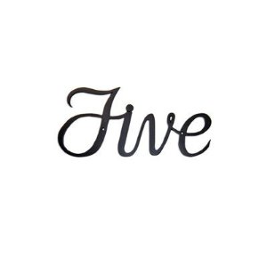 SHN-5sm Small Script Modern House Number Five