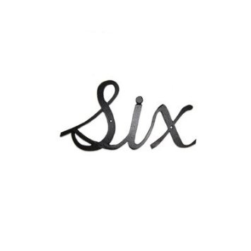 Small Script Modern House Number Six