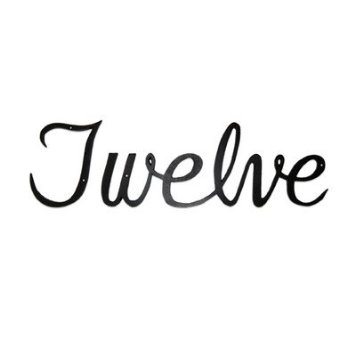 SHN-12sm Small Script Modern House Number Twelve