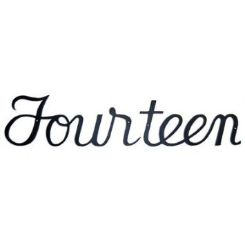 Small Script Modern House Number Fourteen